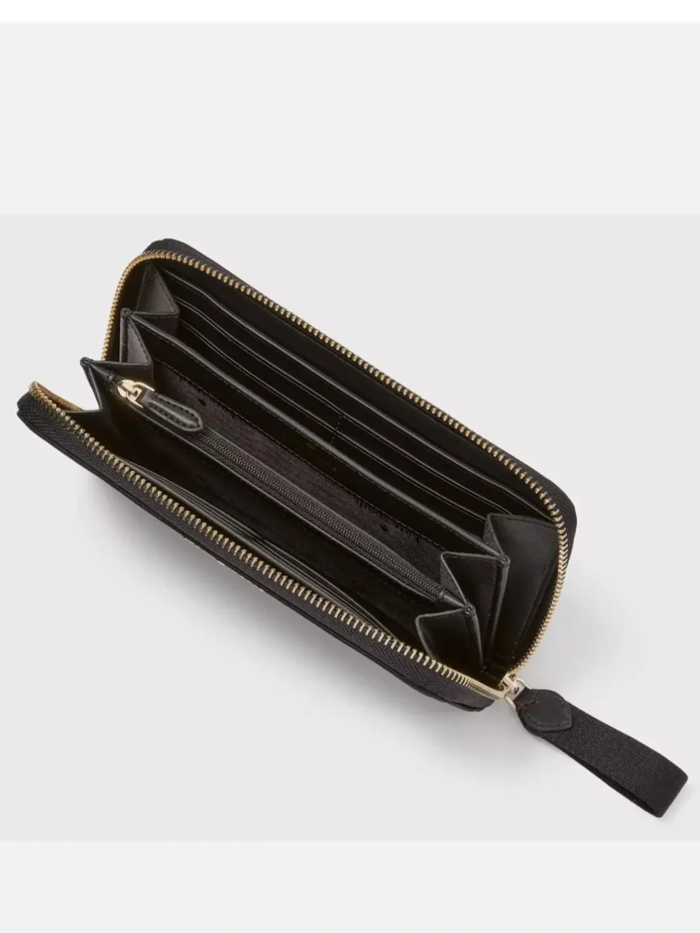 kate spade Black Zip-Around Wristlet with Gold Logo